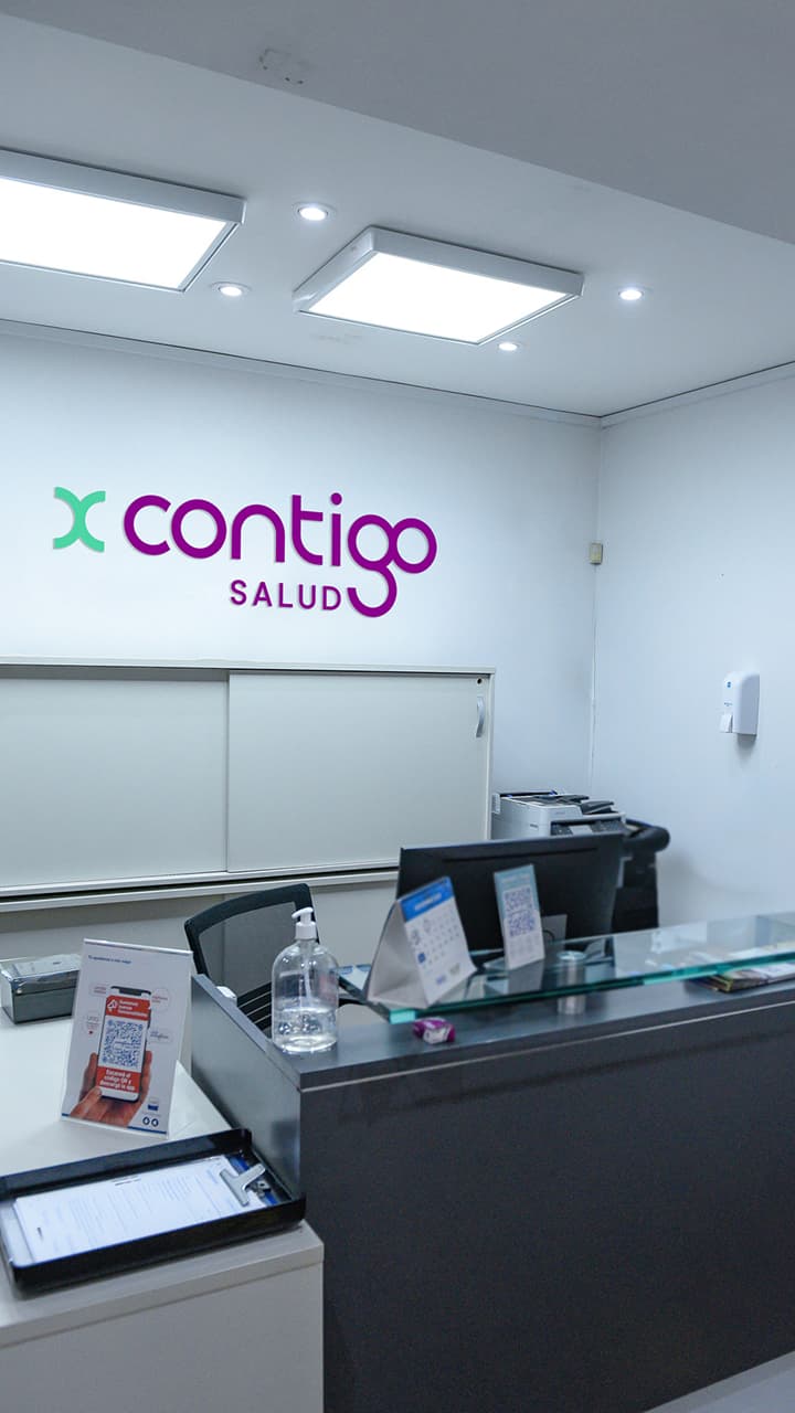 Recepción de un centro médico de Contigo Salud.
