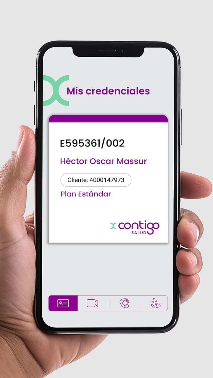 Credencial digital de Contigo Salud en tu celular, una forma práctica y moderna de acceder a tus datos y plan médico estés donde estés.